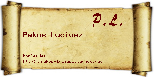 Pakos Luciusz névjegykártya